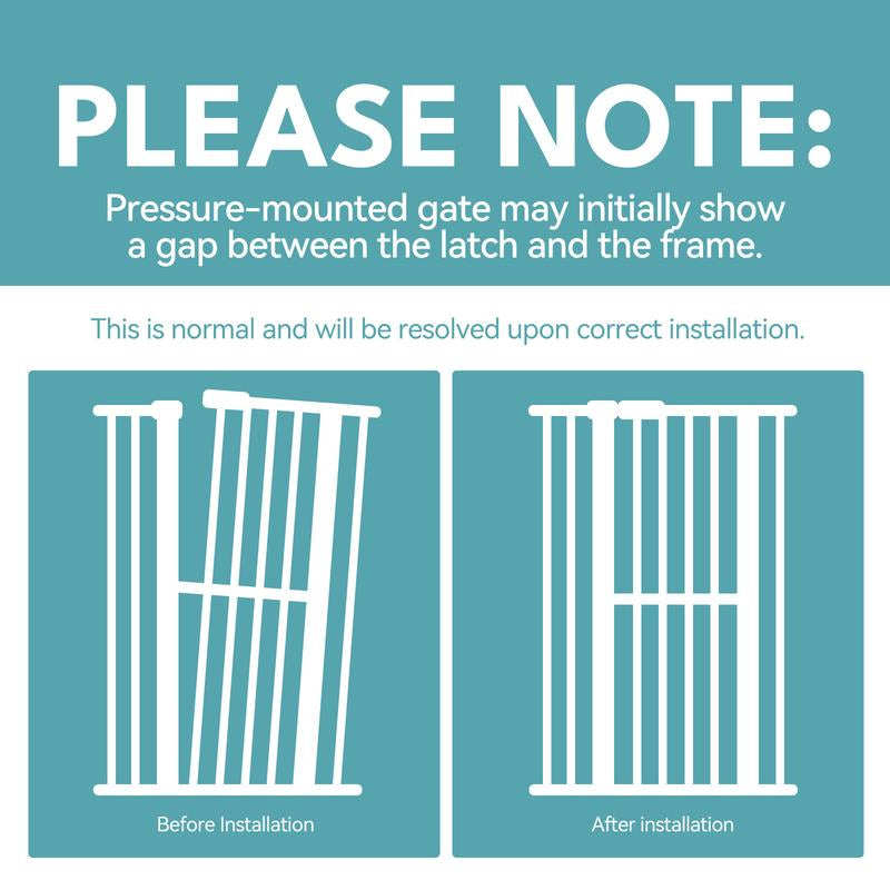 55.1" Extra Tall Pet Gate, 29.9-44.4" Wide Dog Gates for Doorways & Stairs, Metal Auto Close Cat Gate, Pressure Mounted Dog Gate, NO Tools Needed NO Drilling