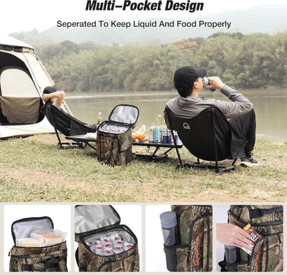 WARMOUNTS Soft Backpack Cooler Insulated Leakproof 36 Cans Collapsible Cooler Ice Chest Bag W/Insulating Cover&Leakproof PVC Bag, Lightweight, Cooler Backpack for Camping, Hiking, Picnic, Beach,Travel