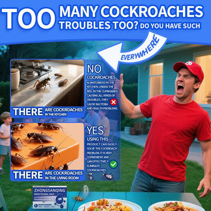 Zhongsanqing Insecticidal Bait - Small Size Roach Bait for Kitchen & Indoor Use with Dinetofuran 0.5% Active Ingredient No Magnets