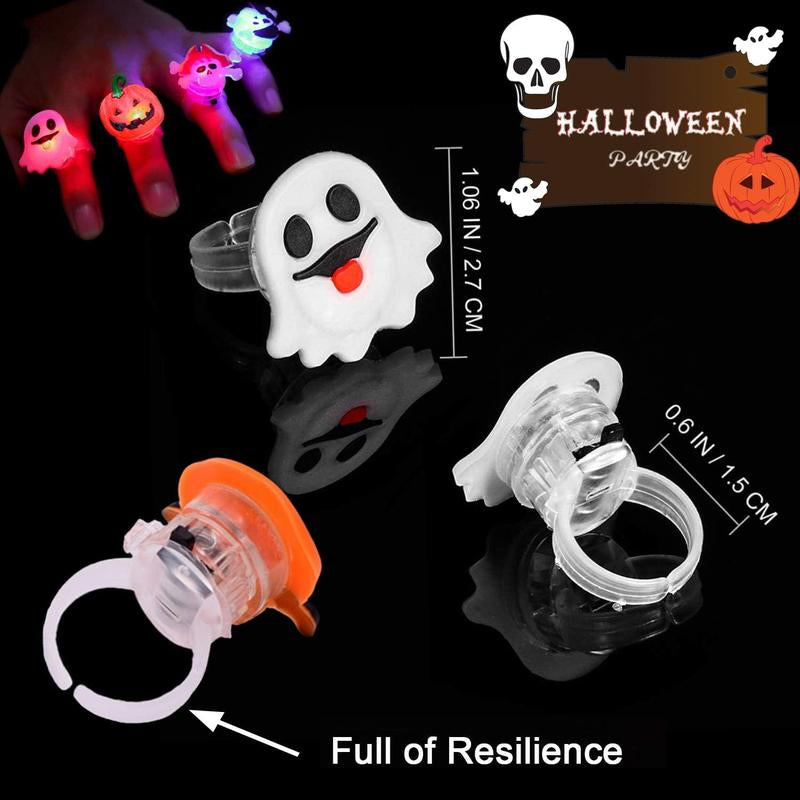 50Pcs LED Halloween Ring,Halloween Ring,Glowing Pumpkin Skull Ring Gift,Halloween Christmas Party Decoration Home Horror Props Supplies,Perfect for Halloween