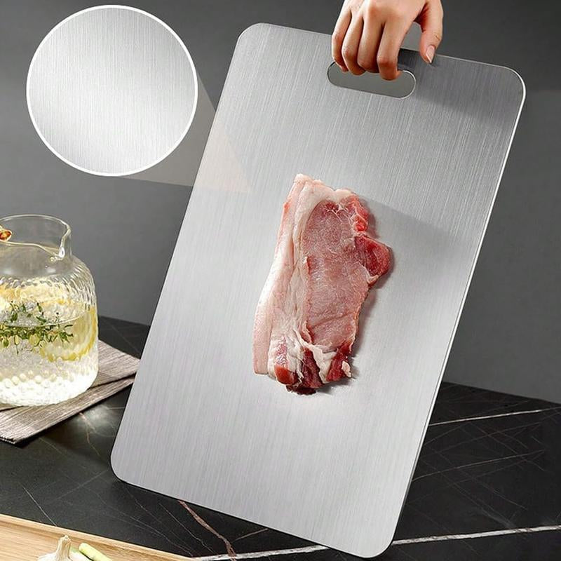 Titanium Cutting Board - 100% Pure Titanium Cutting Boards for Kitchen - Cutting Edge Hygiene & Durability, 1 Pack Double Sided Medical-Grade Titanium Cutting Mat, Easy to Clean (12"L X 9"W)Rdrd Kesefunm Titanium Cutting Board
