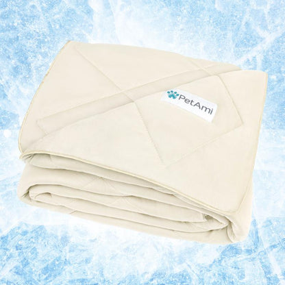 Petami Premium Cooling Dog Blanket - Reversible Fuzzy Cozy Pet Throw Blanket Bed Cover for Dogs Cats Puppies - 24X32 to 90X90 - Silky Hand Feel - Furniture Protector - Calming Comfortable - High Quality Cooling Nylon Polyester