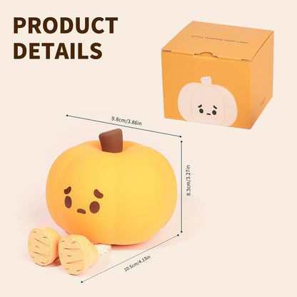 Halloween Pumpkin Nightlight, Halloween Outdoor Decoration, Mini LED Pumpkin Lamp, with 3-Level Adjustable Light, Child-Friendly Nightlight, Safe Silicone Rechargeable Bedside Touch Light, Suitable for Families