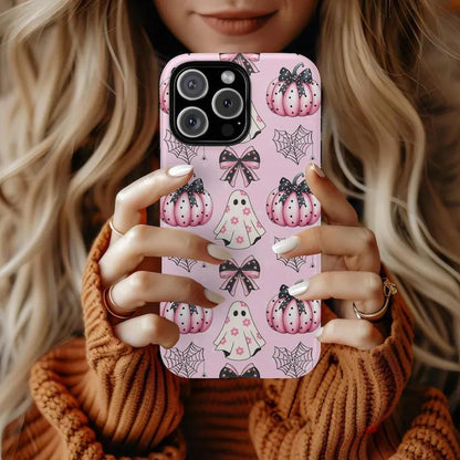 Spooky Coquette Iphone Case, Halloween Samsung Phone Case, Ghost Phone Case, Halloween Lover Gift, Coquette Case for Iphone, Bow Phone Case