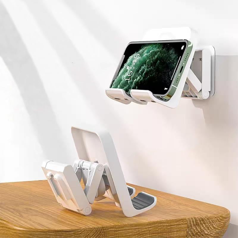 Upgraded Wall Mount Shower Phone Holder with 3 Count Adhesive Stickers | Adjustable and Removable Cell Phone Stand for Bathroom Bedroom Kitchen | Compatible with All Phone and Tablet (Black)