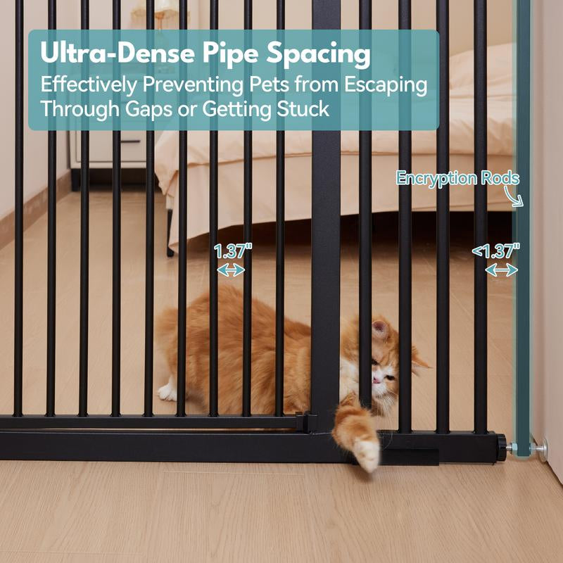 55.1" Extra Tall Pet Gate, 29.9-44.4" Wide Dog Gates for Doorways & Stairs, Metal Auto Close Cat Gate, Pressure Mounted Dog Gate, NO Tools Needed NO Drilling