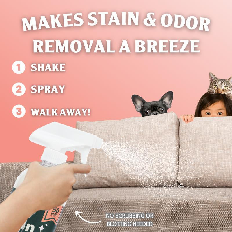 Sprinkle & Sweep All-In-One Pet Accident Cleanup Kit - Mess Cleaner, Odor Spray & Dustpan