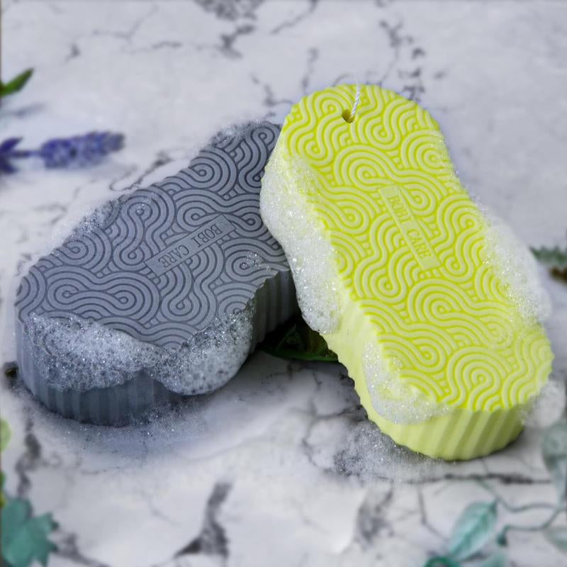 [2Count]Magic Exfoliating Bath Sponge,3D Super Soft Exfoliating Bath Sponge,Skin Friendly and Reusable,Alternative to Exfoliating Gloves,Random Color.