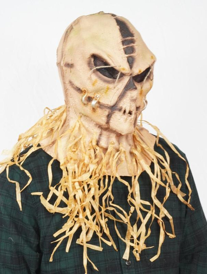 Evil Scarecrow Scary Halloween Costume Mask Latex Scare Crow Mask