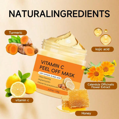 Turmeric Vitamin C Clay Mask for Dark Spots, Dull Skin, Blackheads, Skincare Facial Mask for Cleansing Pores, Moisturizing and Improve Uneven Skin Tone Hydrating Powder