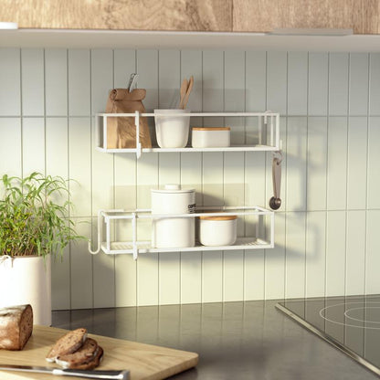 Umbra Cubiko Adhesive Shower Bins, Set of 2 – Non-Damaging Shower Organizers with Modern Bent-Wire Design - Choose Your Pack Bath Metal