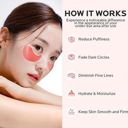 Under Eye Patches for Puffiness: Dark Circles and Puffy Eyes Treatment Caffeine Eye Mask with Niacinamide Hyaluronic Acid - Smooth Wrinkles Reduce Eye Bags Undereye Gel Pad (30 Pairs)