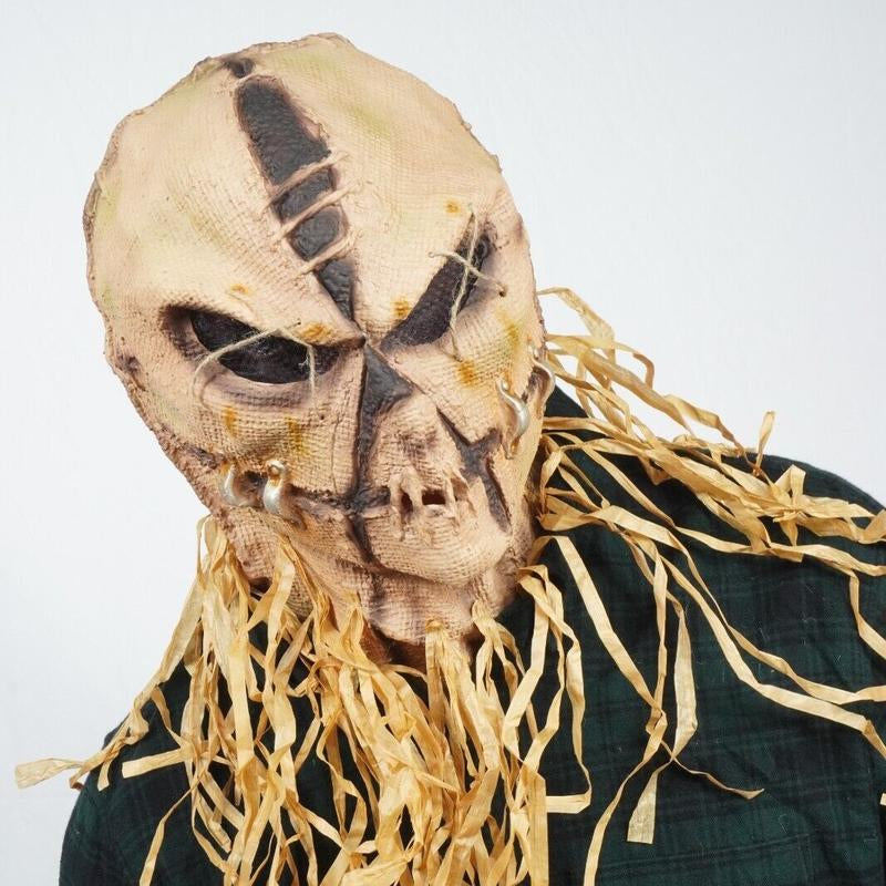 Evil Scarecrow Scary Halloween Costume Mask Latex Scare Crow Mask