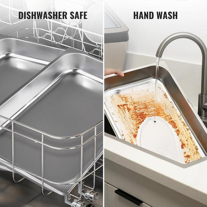 Kerilyn 4 Packs 9QT Chafing Dishes for Buffet Set, Rectangular Stainless Steel Food Warmer Sets with Lids, Food Pans, Water Pan and Fuel Holders for Restaurant Catering Parties Weddings Serving Food Warmer & Chafers Servers Sets