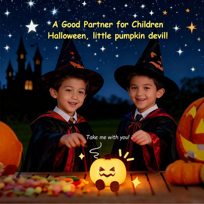 Halloween Pumpkin Night Light, Halloween Decorations Outdoor,Mini LED Pumpkin Lamp with 3 Level Dimmable, Nursery Nightlight for Kids, Silicone Rechargeable Bedside Touch Lamp, for Kids,Lighting