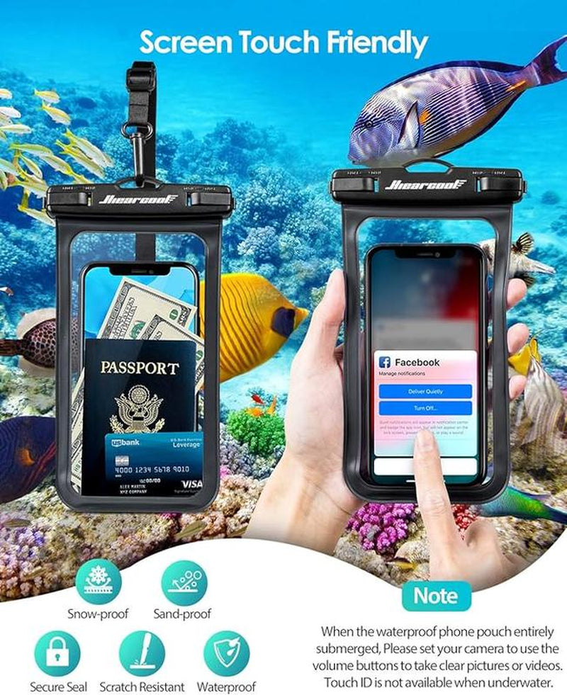 Waterproof Phone Pouch, Waterproof Phone Case for Iphone 15 14 13 12 Pro Max, IPX8 Cellphone Dry Bag Beach Cruise Ship Essentials 2Pack-8.3" Photo