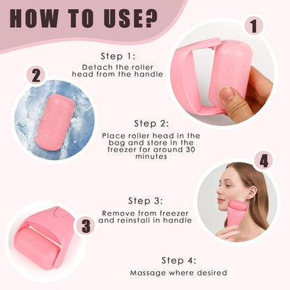 Ice Roller for Face Puffiness Relief, Ice Face Roller Skin Care, Face Ice Roller Facial Gift Smooth Soothing Comfort, Great Gift for Her
