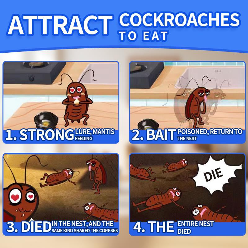 Zhongsanqing Insecticidal Bait - Small Size Roach Bait for Kitchen & Indoor Use with Dinetofuran 0.5% Active Ingredient No Magnets