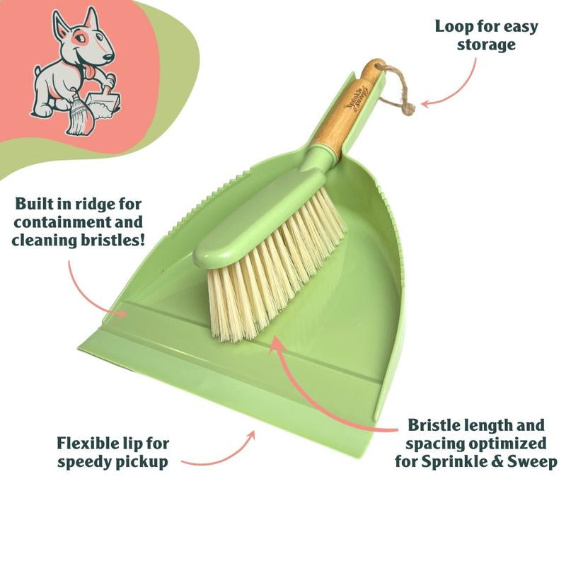 Sprinkle & Sweep All-In-One Pet Accident Cleanup Kit - Mess Cleaner, Odor Spray & Dustpan